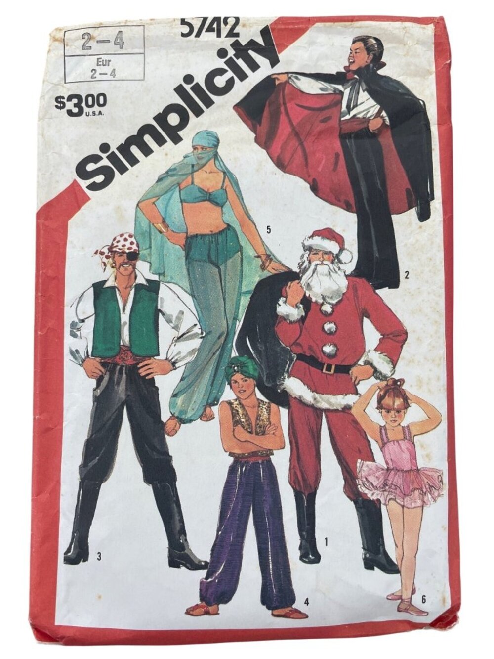 Vintage 80s Simplicity 5742 Costumes Sewing Pattern Sizes 2-4 Dressmaking CUT